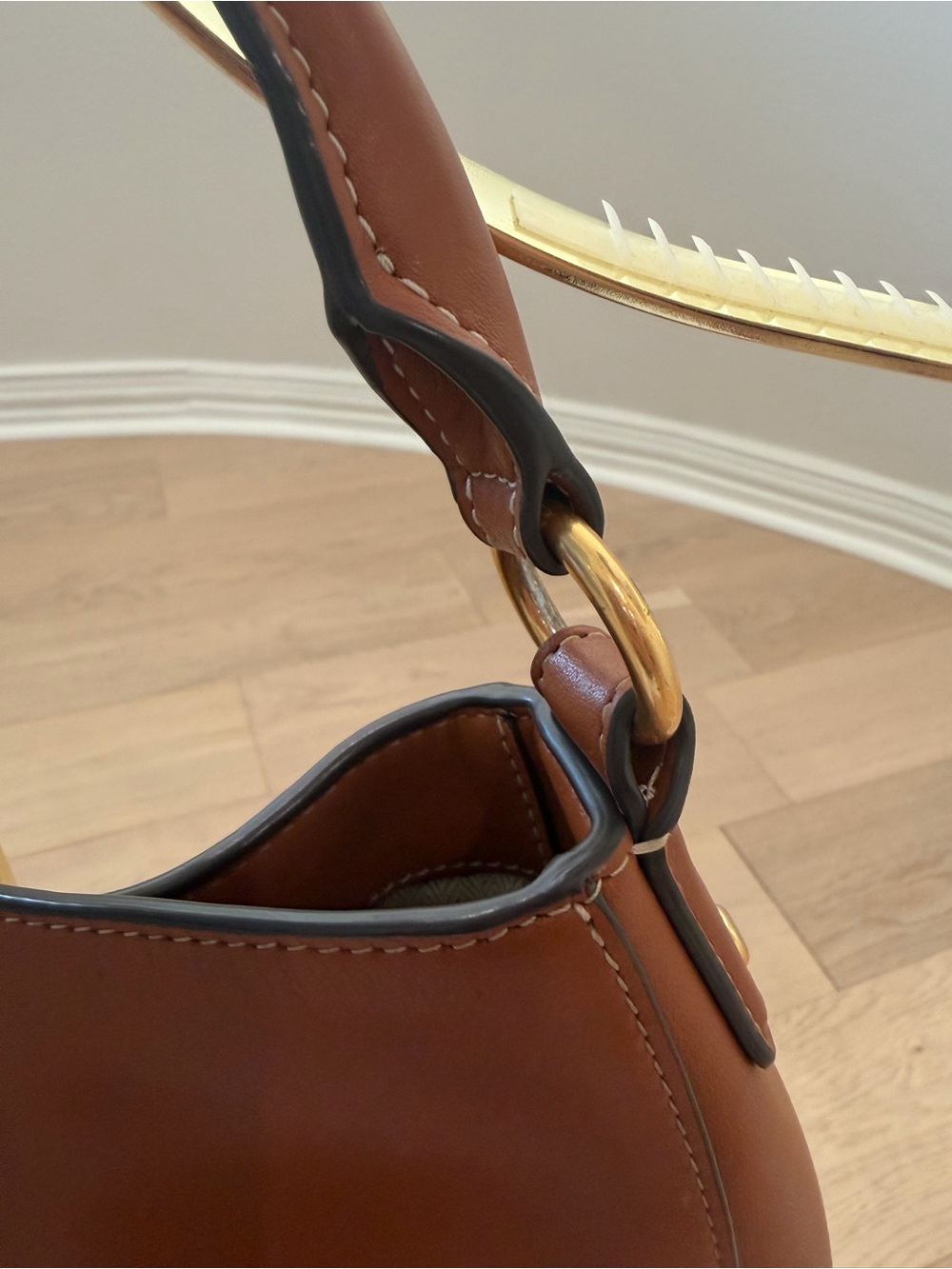 Tory Burch Cognac Leather Hobo with Logo Medallion - Picture 4 of 16